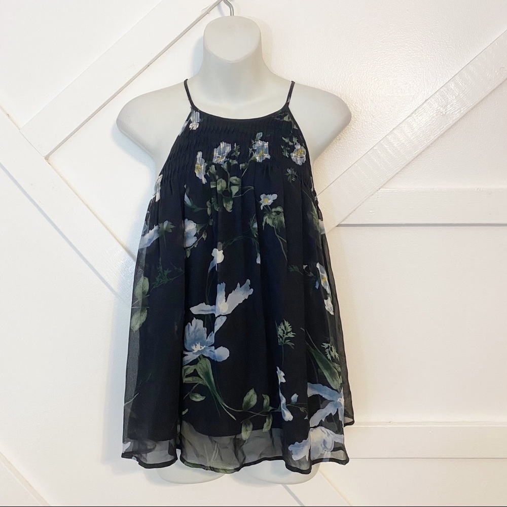 Joie Floral Printed Silk Tank Top Blouse Sz S